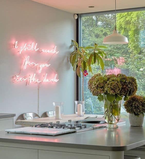 luces de neon cocina