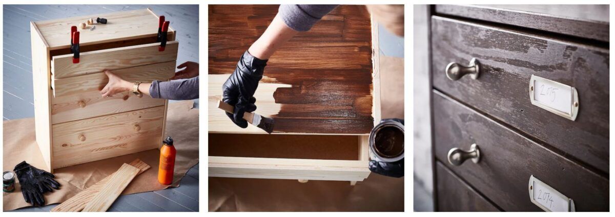 modificar la comoda rast con pintura y tiradores