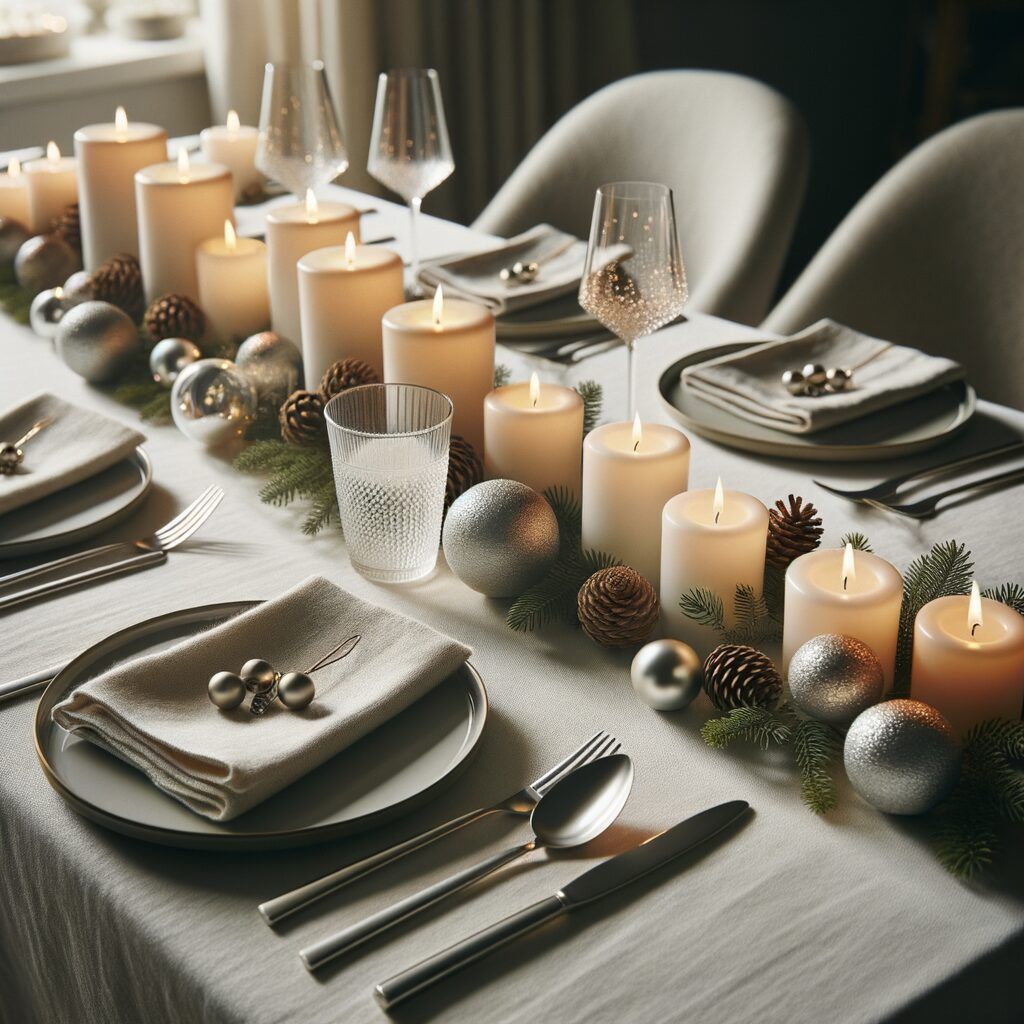 Velas para decorar mesa Navidad