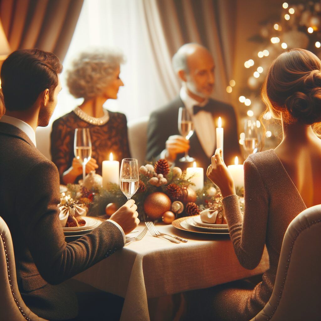 cena de navidad con dresscode elegante