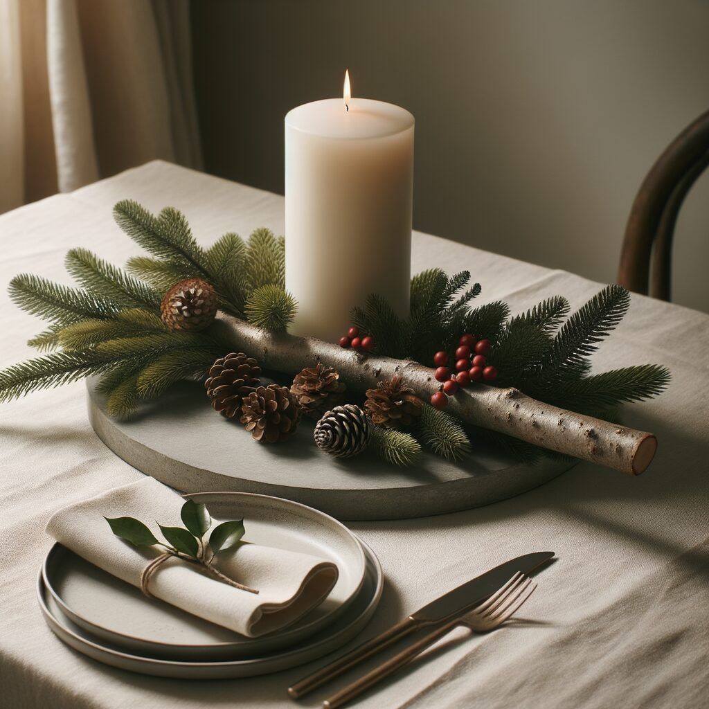 Centro de mesa natural para navidad