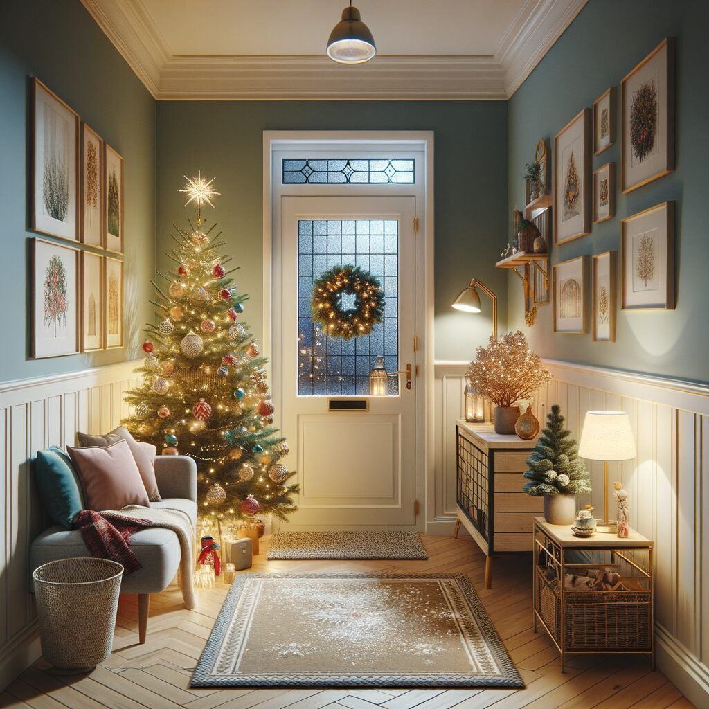 decorar recibidor de Navidad