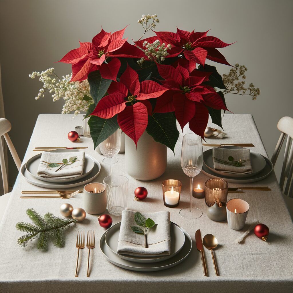 Flor de Navidad mesa