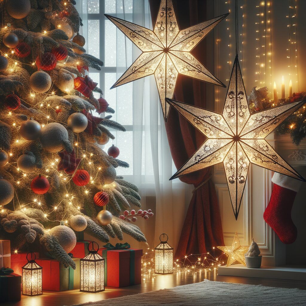 Formas con luz de navidad