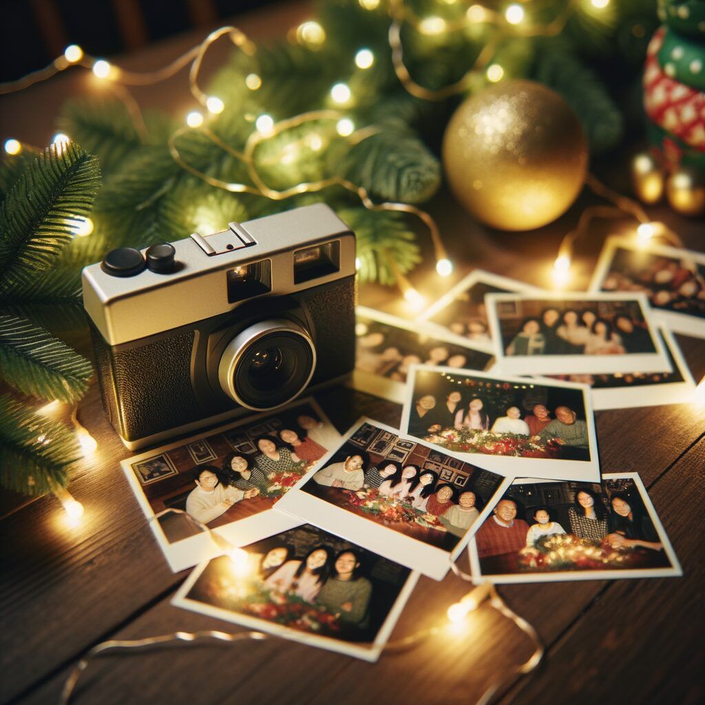 Cámara desechable para fiesta navideña