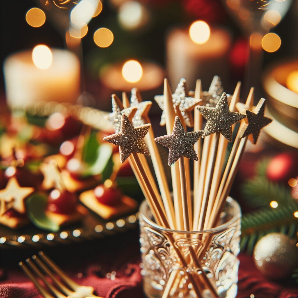 palillos para aperitivo navideño