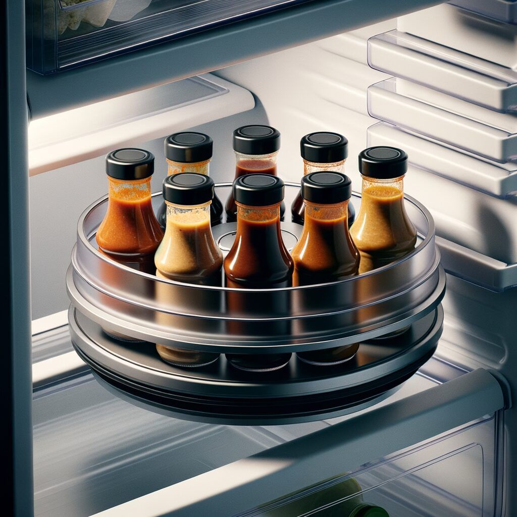 Soporte giratorio para guardar productos en la nevera