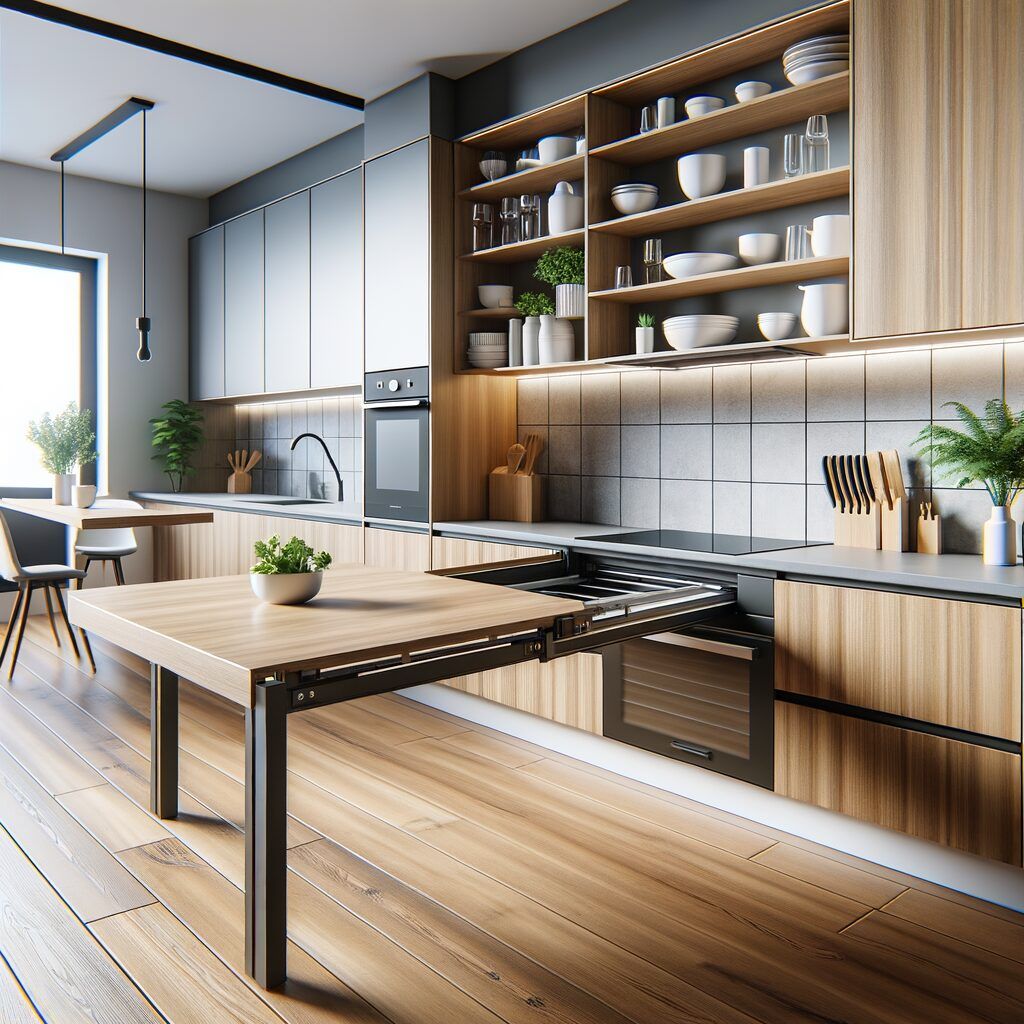 Mesa extraíbles para la cocina